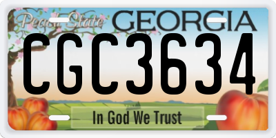 GA license plate CGC3634