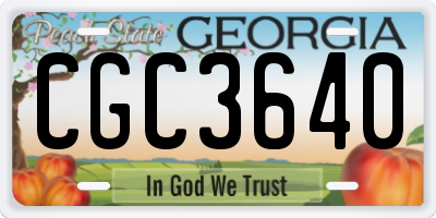 GA license plate CGC3640