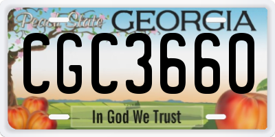 GA license plate CGC3660