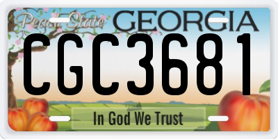 GA license plate CGC3681