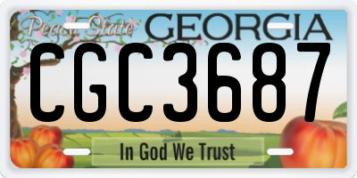 GA license plate CGC3687