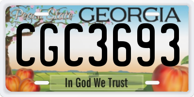 GA license plate CGC3693