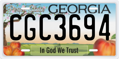 GA license plate CGC3694