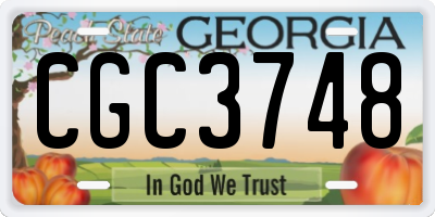 GA license plate CGC3748