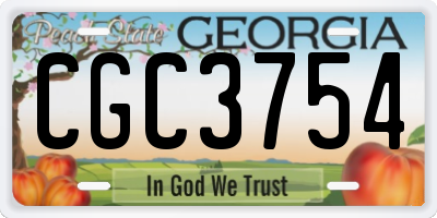 GA license plate CGC3754