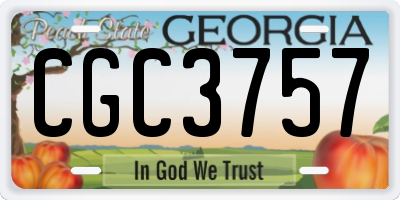 GA license plate CGC3757