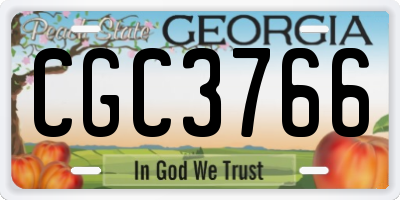 GA license plate CGC3766