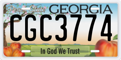 GA license plate CGC3774