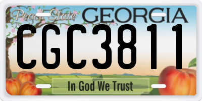 GA license plate CGC3811