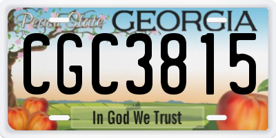 GA license plate CGC3815