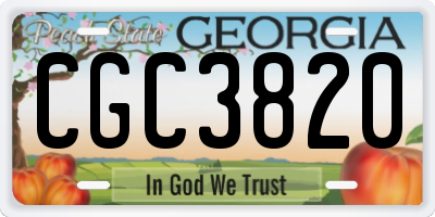 GA license plate CGC3820