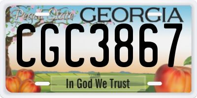 GA license plate CGC3867