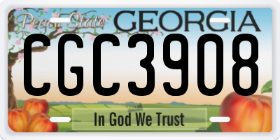 GA license plate CGC3908