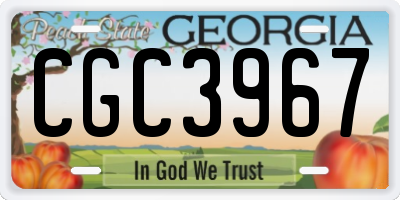 GA license plate CGC3967