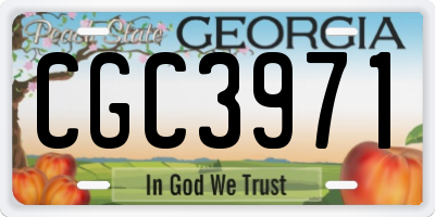 GA license plate CGC3971
