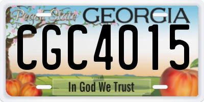 GA license plate CGC4015