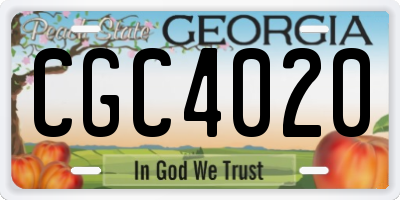 GA license plate CGC4020