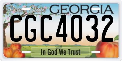 GA license plate CGC4032