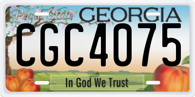 GA license plate CGC4075