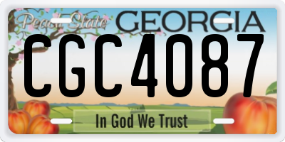 GA license plate CGC4087