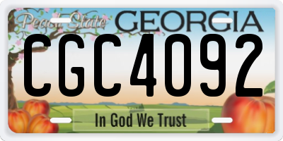 GA license plate CGC4092