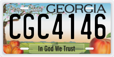 GA license plate CGC4146