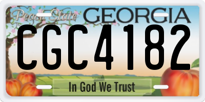 GA license plate CGC4182