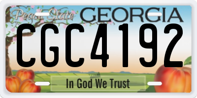 GA license plate CGC4192