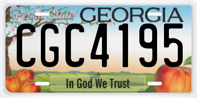 GA license plate CGC4195