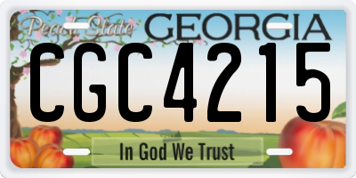 GA license plate CGC4215