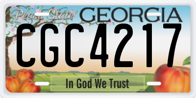 GA license plate CGC4217
