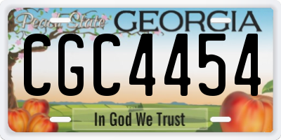 GA license plate CGC4454