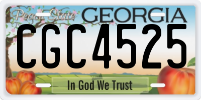 GA license plate CGC4525