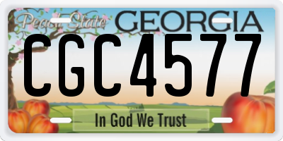 GA license plate CGC4577