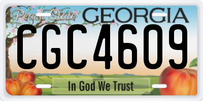 GA license plate CGC4609