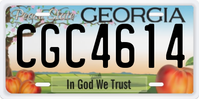 GA license plate CGC4614
