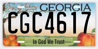 GA license plate CGC4617