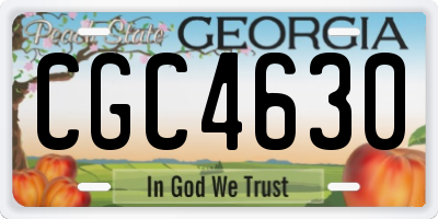 GA license plate CGC4630