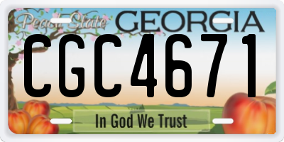 GA license plate CGC4671