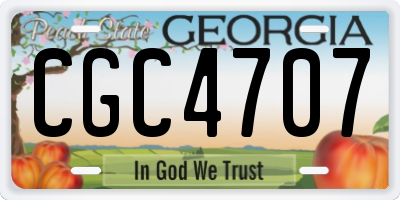 GA license plate CGC4707