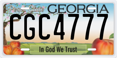 GA license plate CGC4777