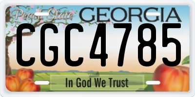 GA license plate CGC4785