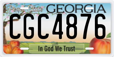 GA license plate CGC4876