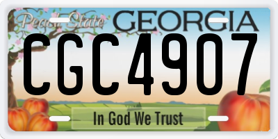 GA license plate CGC4907