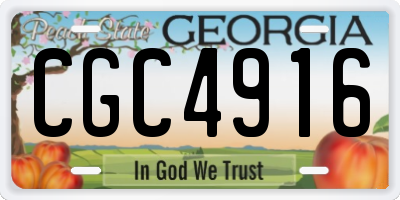 GA license plate CGC4916