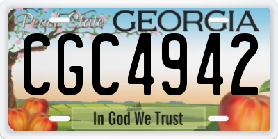 GA license plate CGC4942