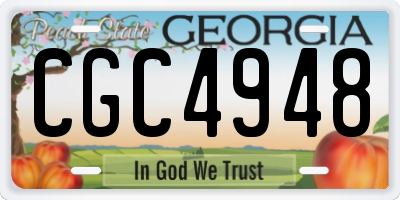 GA license plate CGC4948