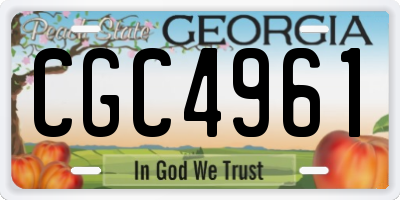 GA license plate CGC4961