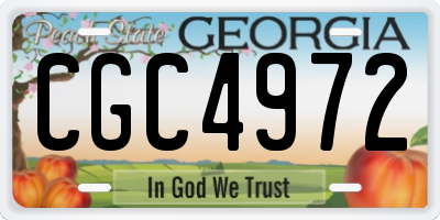 GA license plate CGC4972