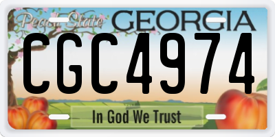 GA license plate CGC4974